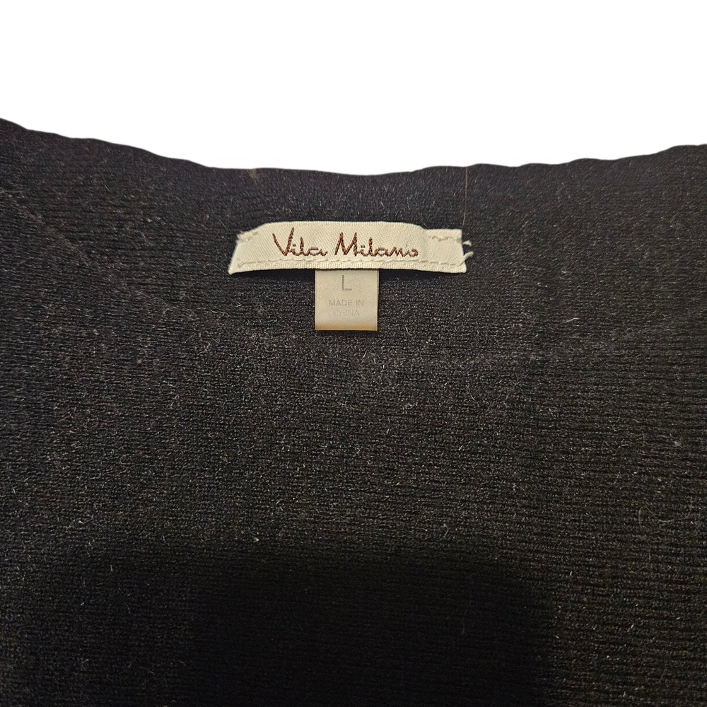 Vila Milano Womens Top Large Black Batwing Sleeve Knit Sweater Pullover - Picture 2 of 10